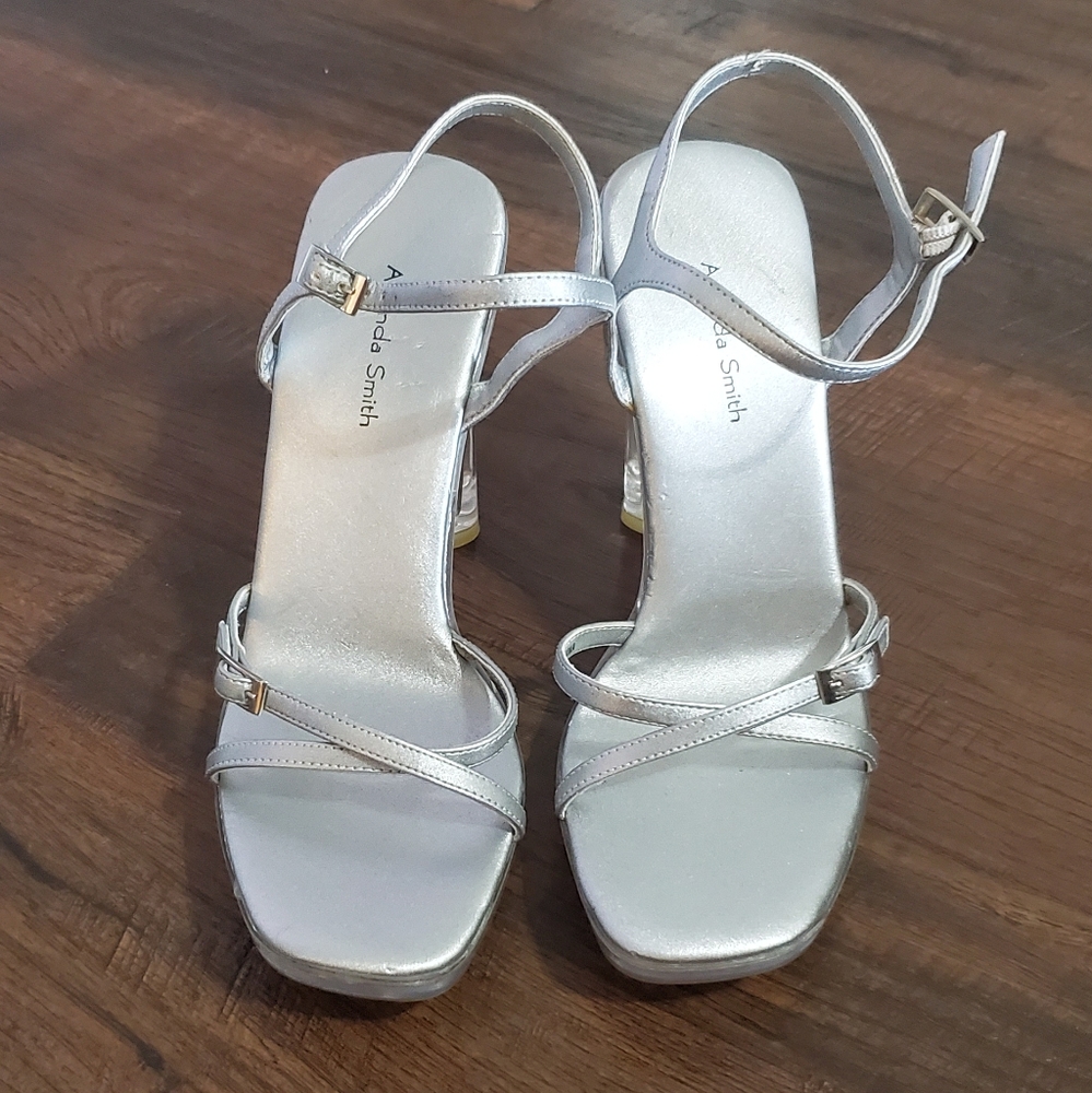 Amanda Smith clear wedge sandals size 6.5 - Picture 3 of 5